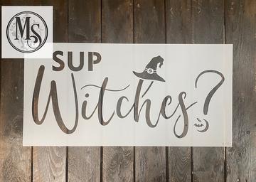 Sup Witches Stencil S0641